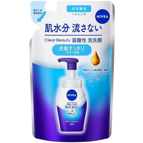 ニベア クリアビューティー弱酸性泡洗顔 皮脂すっきり つめかえ用 130ml 花王 NCBスツキリツメカエ130ML