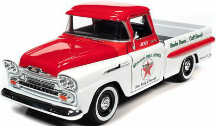 Auto World 1/24 1958 シェビー アパッチ フリートサイド ピックアップ ”Texaco” レッド/ホワイト【AWCP8025】 ミニカー