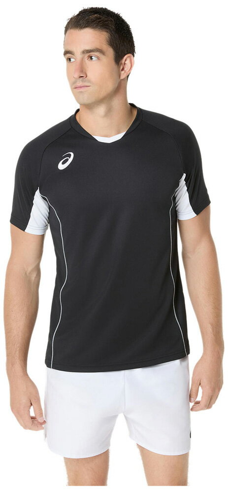 アシックス ユニセックス バレーボール ゲームプラシャツ(半袖)（パフォーマンスブラック・サイズ：XL） 2053A218-001-XL asics