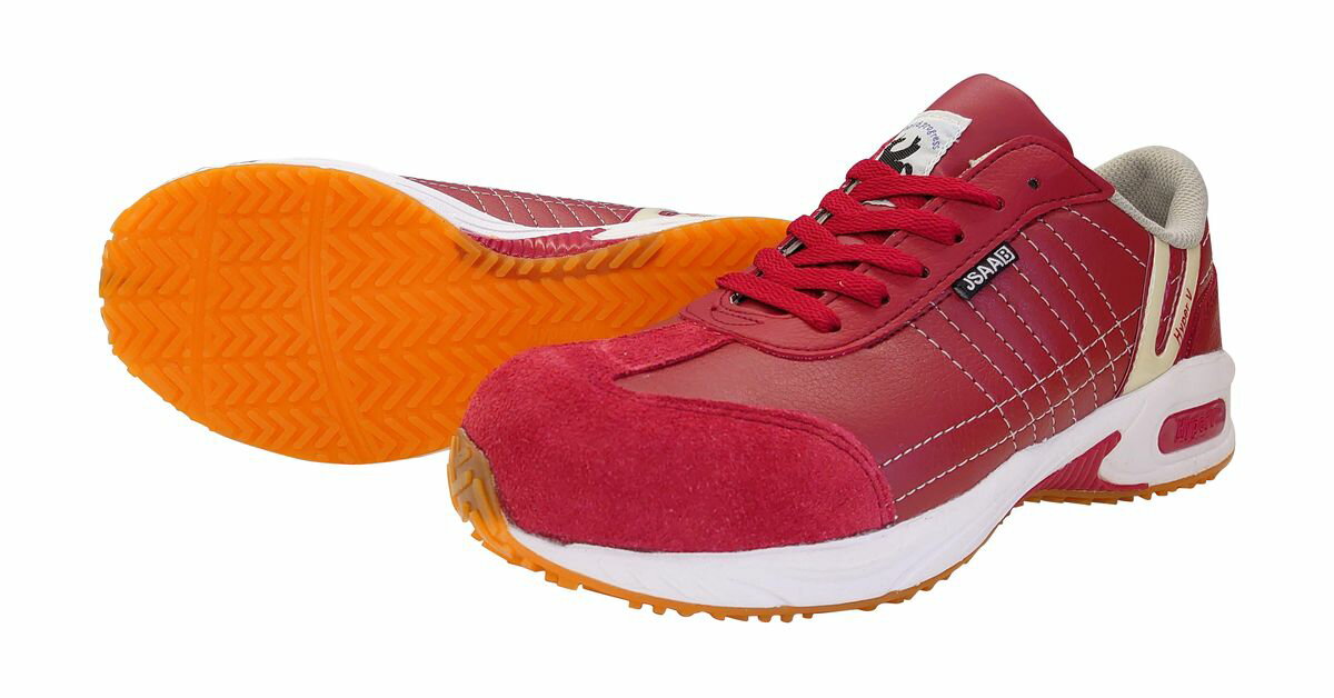 日進ゴム Hyper V #206 プロスニーカー(ヒモ) ワイン 24.5cm JSAA B種認定 #206-WIN-24.5 作業靴