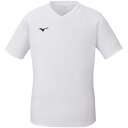 32MA1191-01-M ミズノ ナビドライ Tシャツ(ホワイト×ブラック・サイズ:M) mizuno NAVIDRY 半袖 Vネック