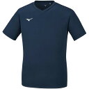 32MA1191-14-S ミズノ ナビドライ Tシャツ(ドレスネイビー×ホワイト・サイズ:S) mizuno NAVIDRY 半袖 Vネック
