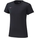 32MA139009S ミズノ ナビドライ　レディース　Tシャツ　半袖　丸首(ブラック×マゼンダ・サイズ：S) mizuno NAVIDRY