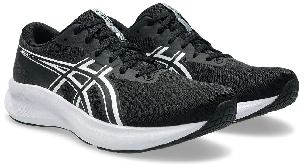 アシックス メンズ ランニングシューズ PATRIOT 14（BLACK/WHITE・サイズ：25.5cm） 1011C050-002-25.5 asics