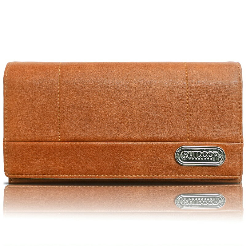 OUTDOOR PRODUCTS ロゴプレート ステッチワーク長財布（ブラウン） 22469123-BRN アウトドアプロダクツ(4.0)