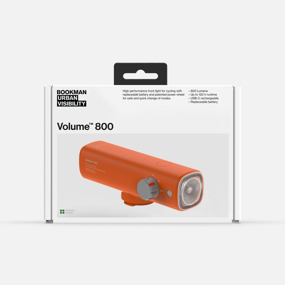 BOOKMAN Volume-800 サイクルライト 自転車用LEDライト 800ルーメン(Orange) BOOKMAN-549 