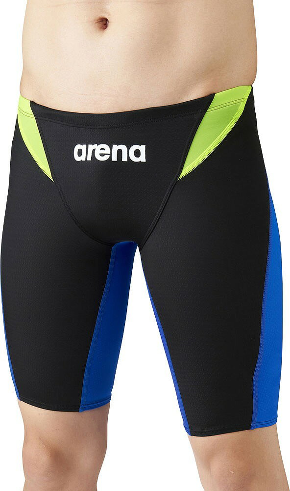 アリーナ 男性用　競泳水着　ハーフスパッツ（ブラック/ブルー/イエロー・サイズ：L） ARN1026M-BKBU-L..