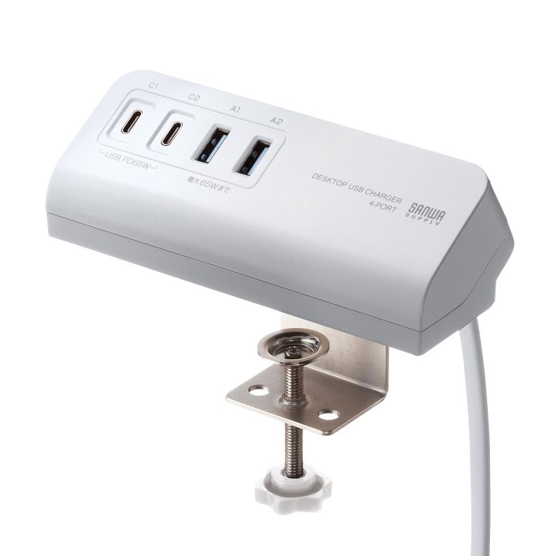 ����掠�ץ饤 USB PD�б������׼�AC���Ŵ� PD65W��C��2��A��2��2m���ۥ磻�ȡ� ACA-PD106W