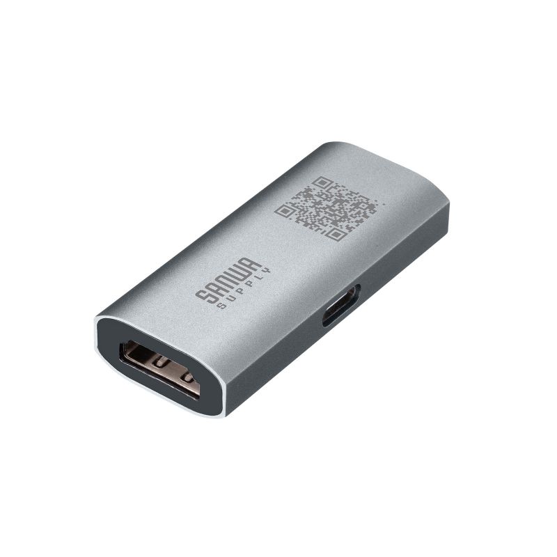 【返品種別A】□「返品種別」について詳しくはこちら□2025年09月 発売HDMIケーブルを最大40mまで中継・延長できるコンパクトサイズのHDMI延長アダプタ◆HDMIケーブル2本を中継し、最大40mまで延長できる会議室・イベント会場や、レイアウト変更でケーブルの長さが足りなくなった場合でも工事不要ですぐに延長できます。◆4K/60Hzの高画質映像に対応4K（3840×2160）60Hzの解像度に対応しており、美しく高精細なHDMI信号を出力できます。◆映像も音声もリアルに再生高画質・高音質のコンテンツを安心して再生することが可能です。◆電源不要のカンタン接続接続する機器のHDMI端子からの給電で動作するため、配線を考慮する必要がありません。また、ソフトやドライバも不要ですぐに使用できます。◆スティック型端末の接続にもおすすめモニターに挿し込みづらいスティック型端末や壁との干渉も、アダプタで中継することで解決できます。◆電力供給用Type-Cポート付き電力が不十分で動作が安定しない場合は、Type-Cポートから給電することができます。◆2次元コードについてのご案内本製品に印刷されている2次元コードQ＆Aページにアクセスができ、よくあるご質問と回答をご確認いただけます。■　仕　様　■映像入力ポートポート形状：HDMIタイプA（19pin） メス映像出力ポートポート形状：HDMIタイプA（19pin）メス最大対応解像度：4K/60Hz共通仕様コネクタ形状：HDMIタイプA（メス）、HDMIタイプA（メス）、Type-C（メス）サイズ：約W54×D23×H11mm重量：約16g伝送帯域幅：18GHDR：対応ARC：対応HEC：対応HDCP：2.2対応材質：亜鉛合金（筐体カバー）対応ケーブル：HDMIオスコネクタ（HDMIタイプAオス）を持つHDMIケーブル※2本のケーブルの長さの合計は40m以内にしてください。[ADHDR40]サンワサプライオーディオ＞AV接続ケーブル＞変換/延長プラグ・ケーブル＞中継アダプター