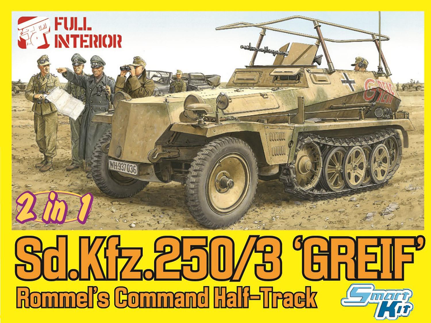 ドラゴンモデル 1/35 WW.II ドイツ軍 Sd.Kfz.250/3グライフ(2イン1) ロンメル＆スタッフフィギュア4体/..