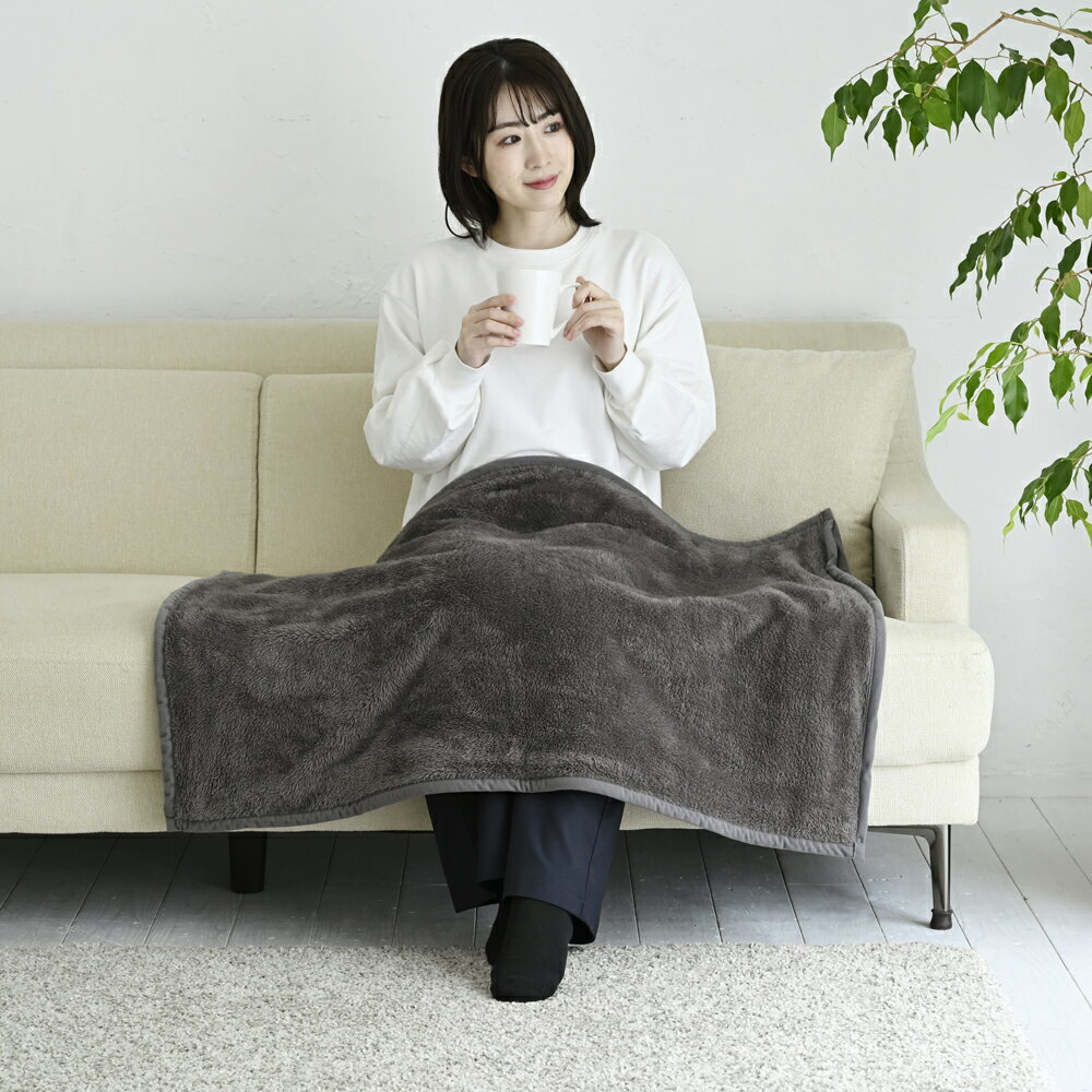 YAMAZEN 電気ひざ掛け（100×70cm） YHK-SP61 【暖房器具】山善 スッポリ電気毛布 ひざ掛け ブランケット フランネル 消臭 本体丸洗い ダニ対策 [YHKSP61]