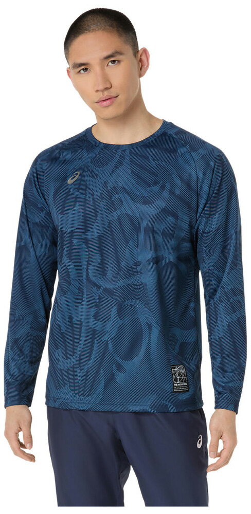 アシックス メンズ ドライグラフィック長袖シャツ（ミッドナイト・サイズ：2XL） 2031F162-400-2XL asics
