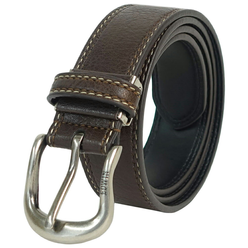 EDWIN 0111243V 35mm PU Wステッチベルト（ダークブラウン） 22269329-DBRN エドウィン