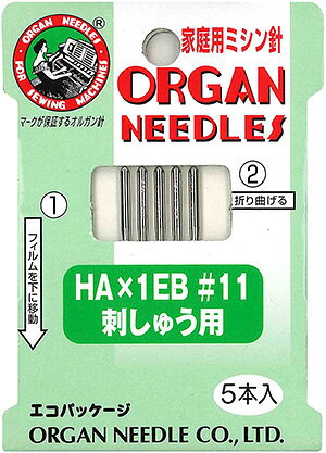 オルガン針(株) 家庭用ミシン針 HA×1EB #11 刺しゅう用 FHA1EB-11