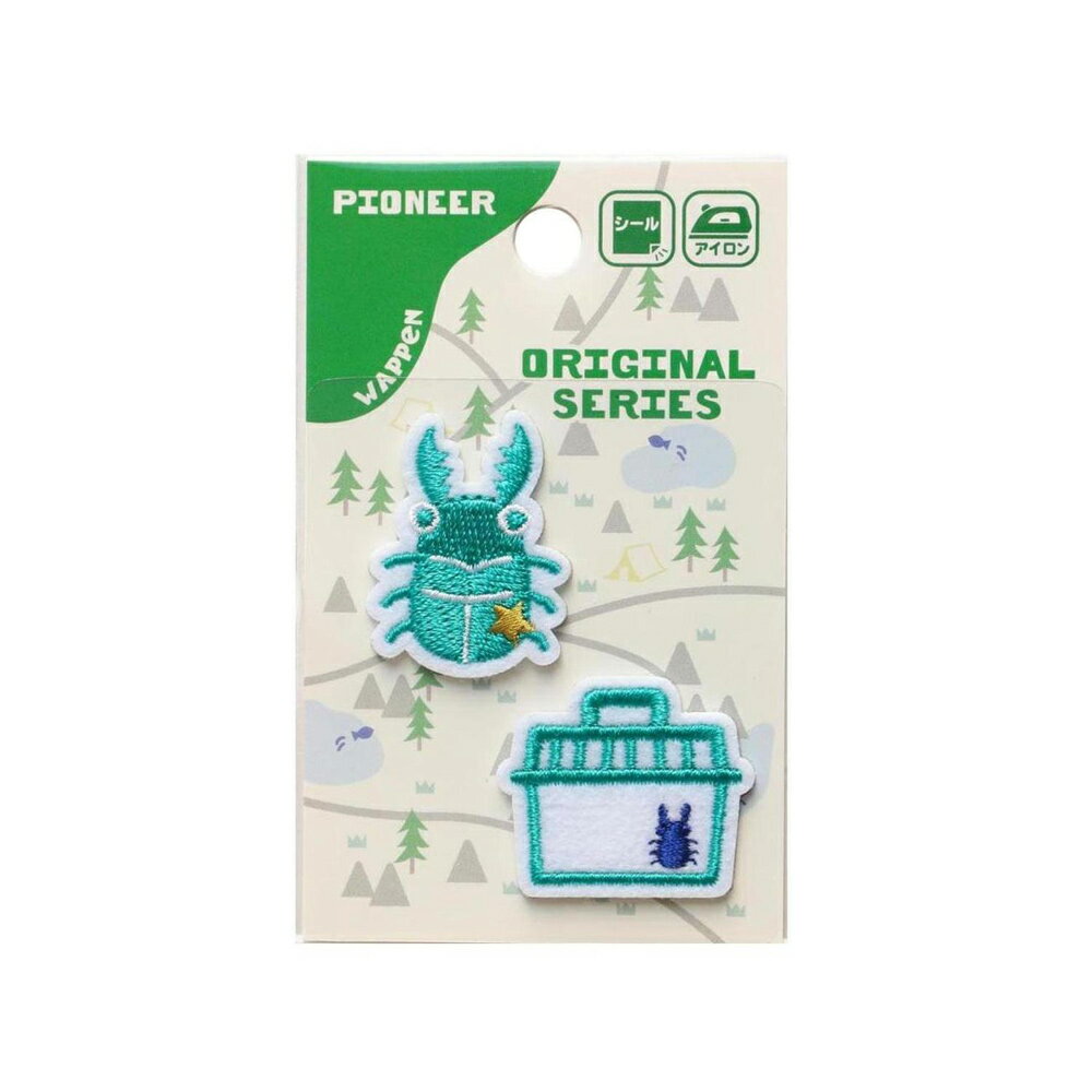 パイオニア(株) ワッペン クワガタ＆虫かごシール・アイロン両用タイプ RG380-25067