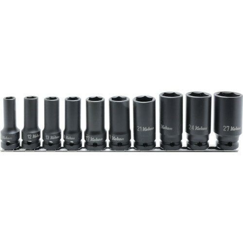 山下工業研究所 1/2インチ(差込12.7mm) 薄肉インパクトセミディープソケットセット 10点組 RS14301X/10..