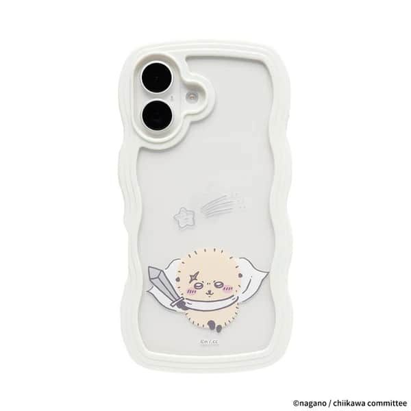 Hamee iPhone16用 うねうねケース ちいかわ（ホワイト・ラッコ）