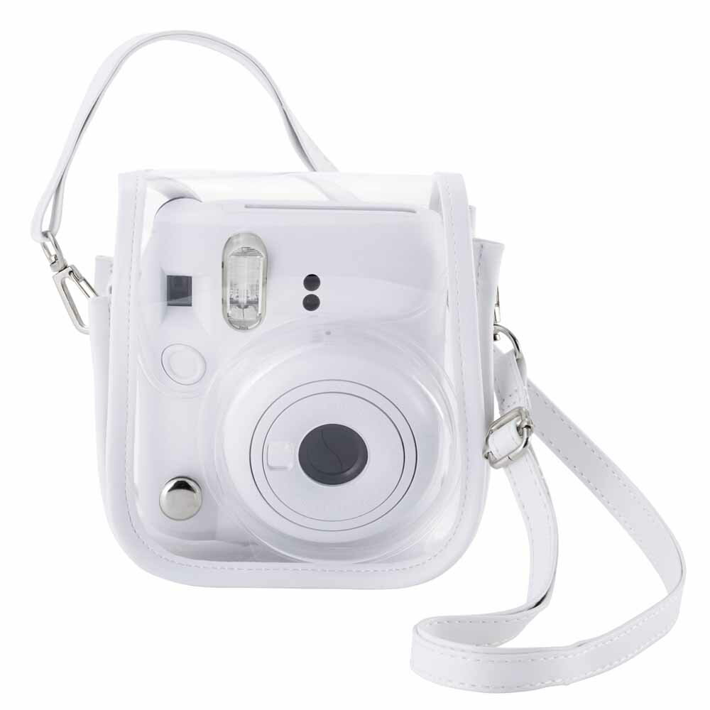 エレコム instax mini 12用(チェキ) カメラケース/クリア/ホワイト IC-CCM12WH