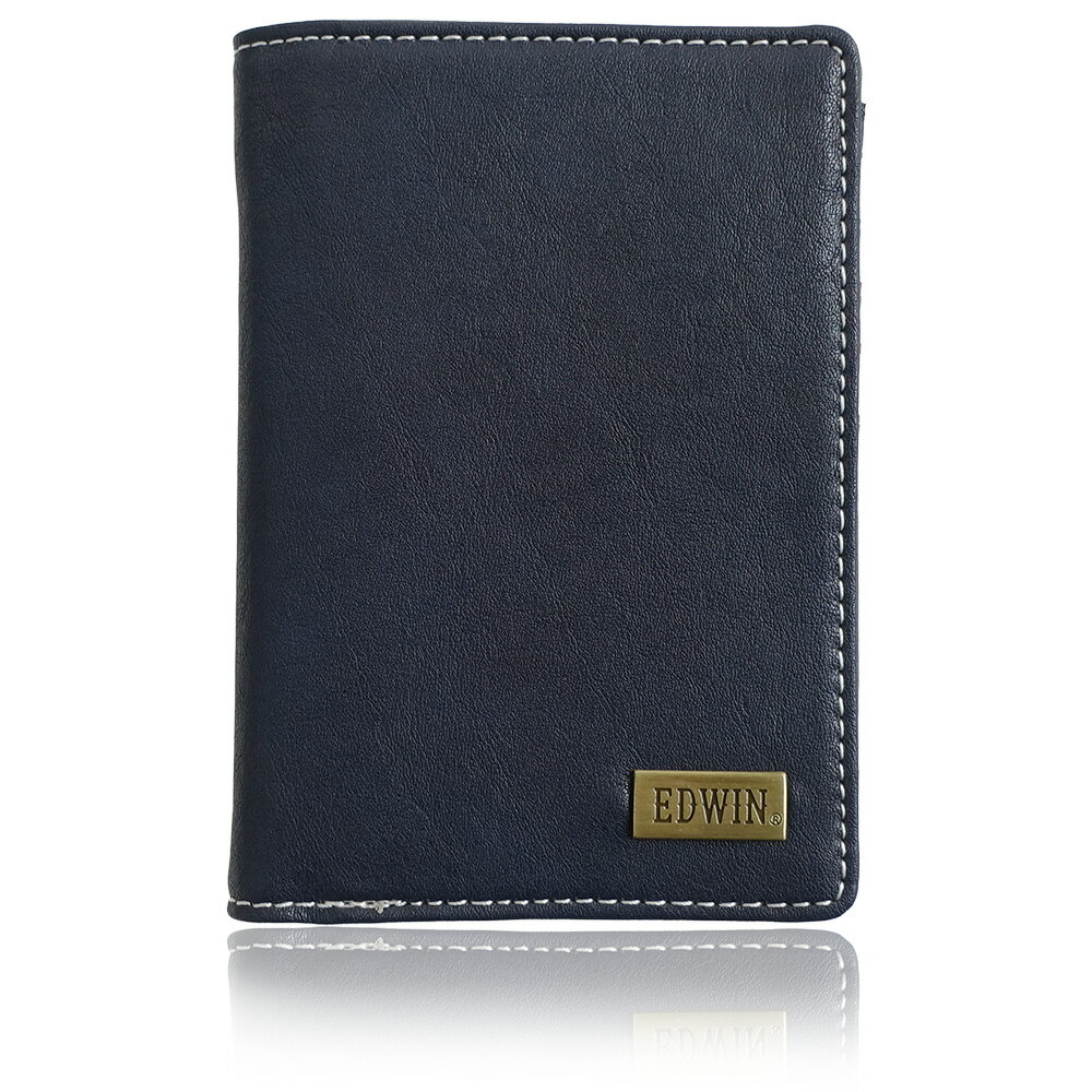 EDWIN スーパーホワイトステッチ 深札入れ 二つ折財布（ネイビー） 22269324-NVY エドウィン