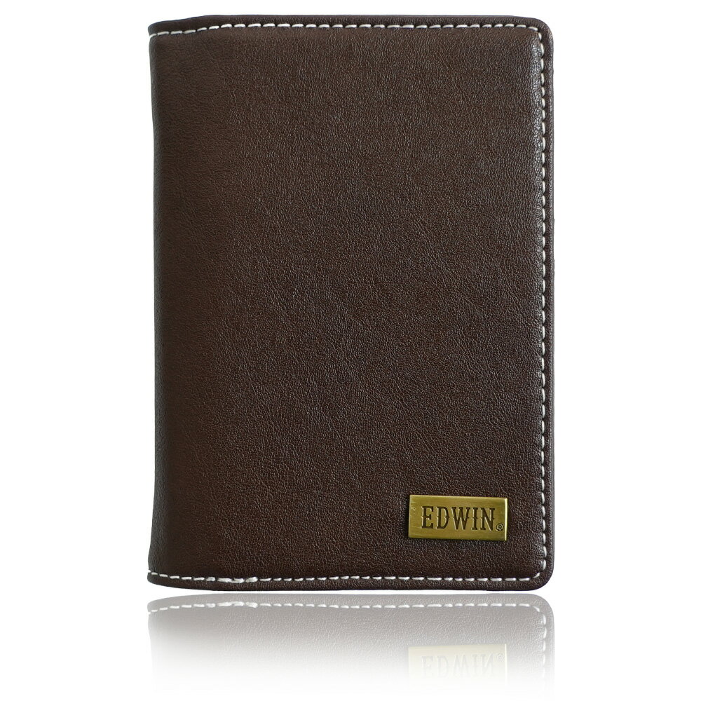 EDWIN スーパーホワイトステッチ 深札入れ 二つ折財布（ダークブラウン） 22269324-DBRN エドウィン