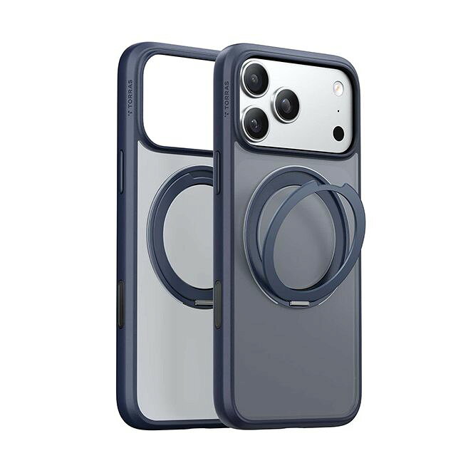 TORRAS（トラス） iPhone17 Pro用 複合素材PC＋TPUケース TORRAS Ostand Pro（ミドナイトブルー） X00FX2927
