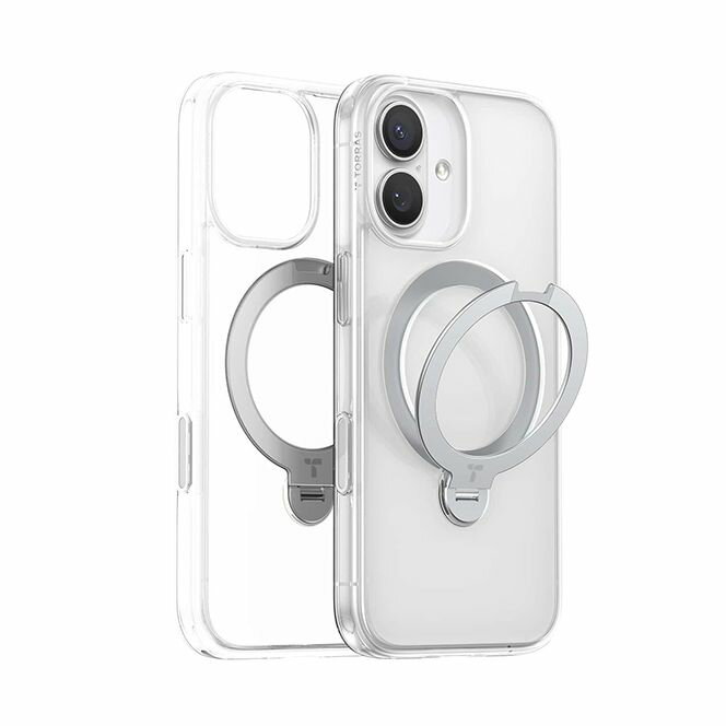 TORRAS（トラス） iPhone17用 アクリル樹脂＋TPUケース TORRAS Ostand Q3 Spin（クリア） X00FX2911