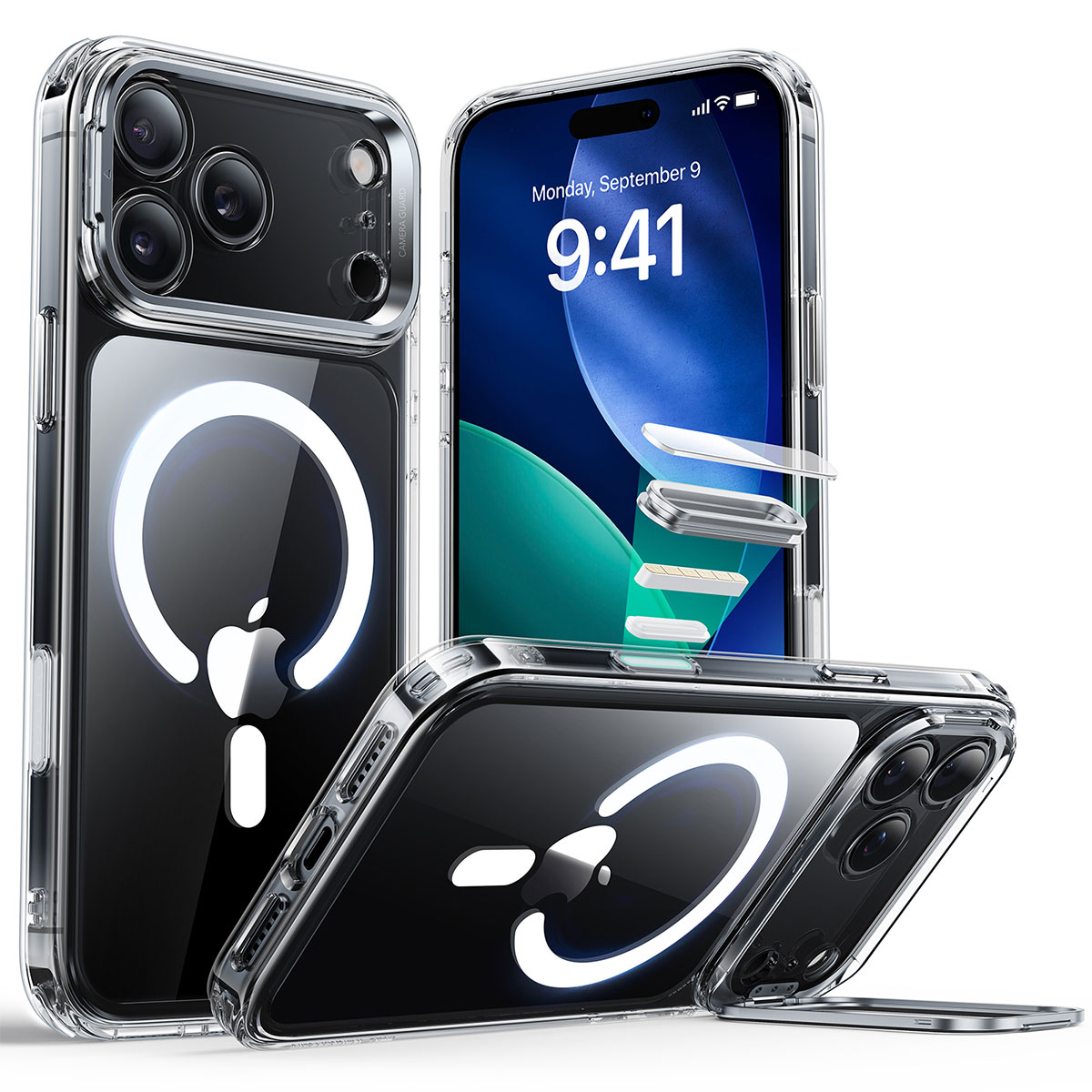 樂天商城 - ESR iPhone 17 Pro Max用 Classic スタンド付きハイブリッドケース（クリア） ES27895I17PM