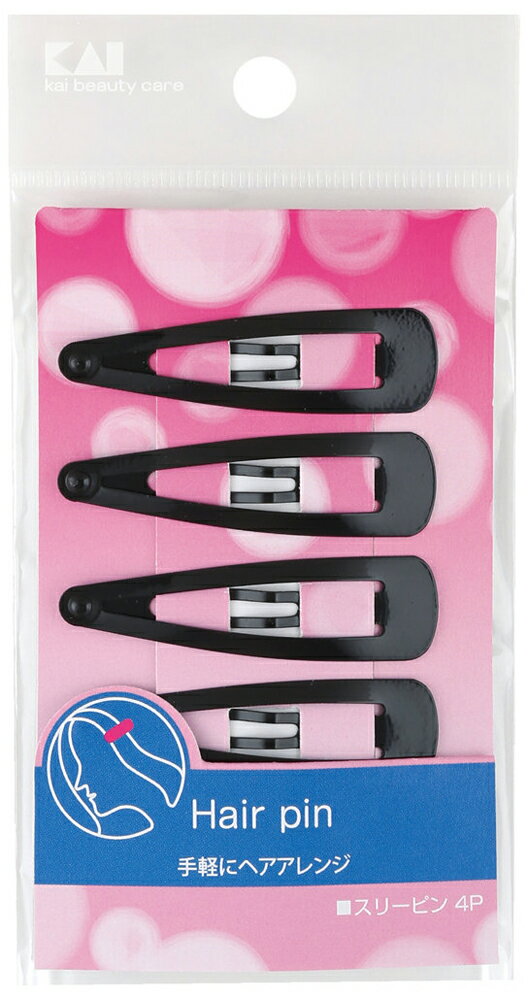 HL0142 貝印 SS スリーピン 4P ブラック [HL0142]
