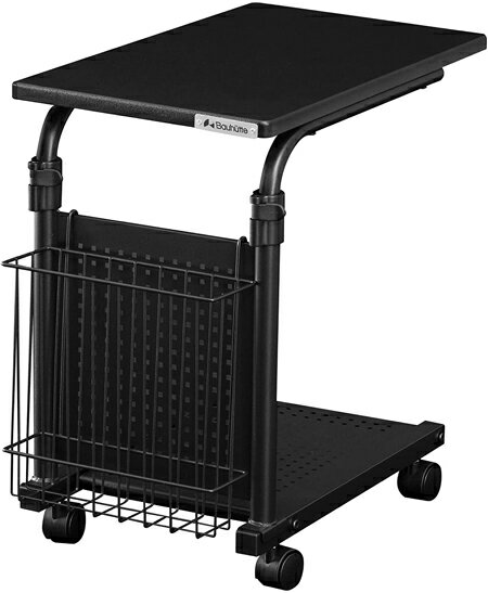 バウヒュッテ 昇降式　ソファサイドテーブル (幅30cm×奥行56cm) ブラック BHT-500-BK [BHT500BK]