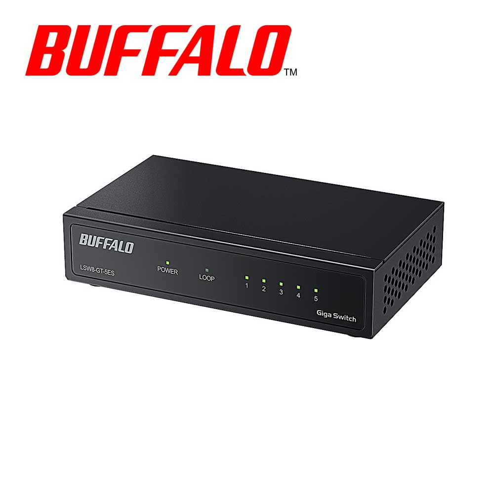 バッファロー｜BUFFALO Giga5ポート スイッチングハブ 電源外付け 金属筐体 マグネット付属 LSW8-GT-5E..