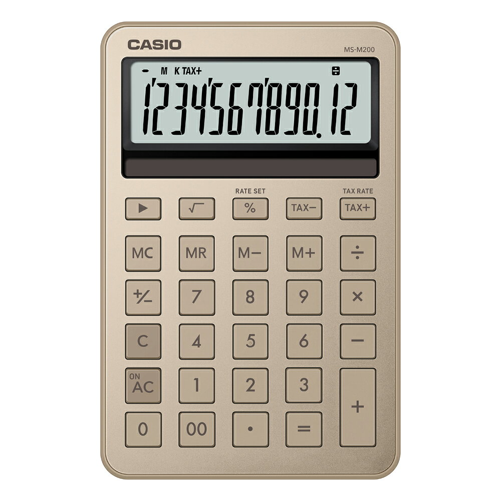 カシオ デザイン電卓（ゴールド） スタイリッシュ電卓 ミニジャストタイプ MS-M200-GD-N