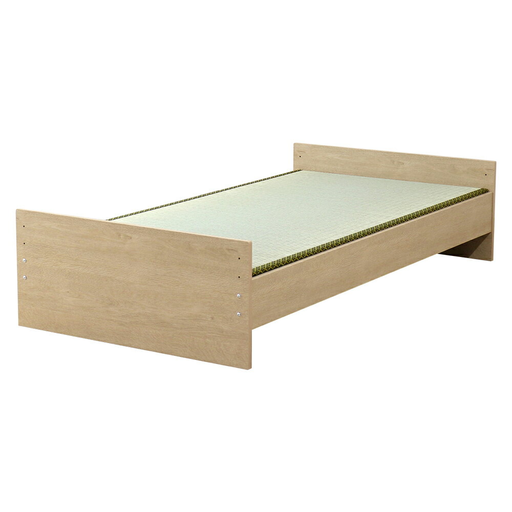 友澤木工 畳ベンチベッド(シングル・ベージュ＆グリーン) 幅101×奥行199×高さ32、38、45cm 4510217 [45..