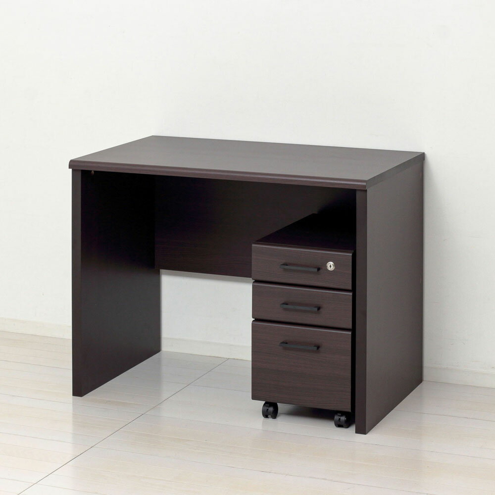 クロシオ デスク＆鍵付きチェスト 2点セット(ブラウン) 12163 マーサ [12163クロシオ]