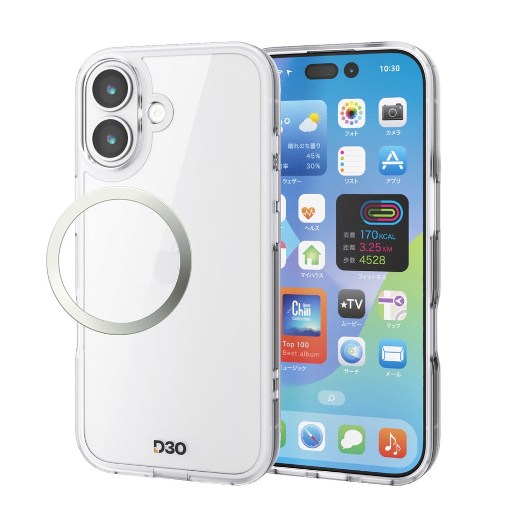 乐天商城 - エレコム iPhone17 ハイブリッドケース D3O オールクリア メタルステッカー付（クリア） PM-A25AD3OTCR