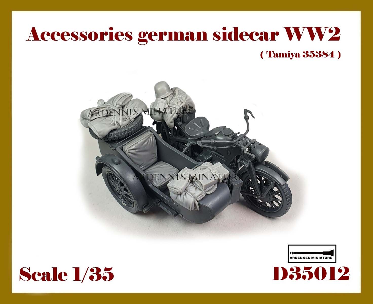 アルデンヌミニチュア 1/35 WWII ドイツ 軍用サイドカー用アクセサリー(タミヤ35384用)【ARD35012】 ディテールアップパーツ