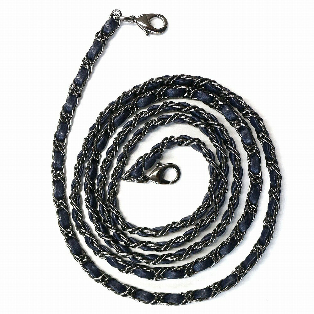 Zodiac - abbi Leather Chain Long Strap 約125cm（ネイビー） 7127CN