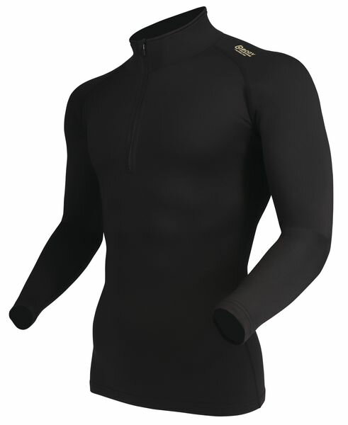 Long-Sleeved - おたふく手袋 BTパワーストレッチ サーモ エボ ハーフジップ ハイネックシャツ (黒・サイズ：3L) OTF-2117288 BODY TOUGHNESS