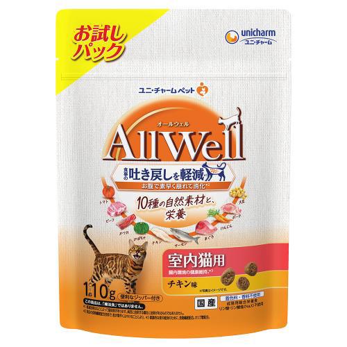 【返品種別A】□「返品種別」について詳しくはこちら□※仕様やパッケージは、リニューアルなどの理由で変更になっている場合がございます。予めご了承下さい。※猫専用の栄養設計ですので、猫以外には与えないでください。※まれに体質や体調に合わない場合もあります。何らかの異常に気づかれた時は給与を中断し、早めに獣医師に相談することをおすすめします。※天然の原材料を使用しているため、色や形状などにばらつきがみられることがありますが、品質には問題ありません。※旨み成分が固まったり、粒などに付着してシミのように見える場合がありますが、品質に問題ありません。◆食事の吐き戻しを軽減し、10種の自然素材と栄養を！　◆10種の自然素材 チキン・ポーク・ビーフ/まぐろ・かつお・サーモン/かぼちゃ・にんじん・トマト/大豆 配合。◆食物繊維・オリゴ糖配合で腸内環境の健康維持。 健康的な便の維持をサポート。◆猫が大好きなチキンの旨みが詰まった粒に、挽き小魚をまぶした高い嗜好性。◆給与方法・本製品を毎日に食事として与えることをおすすめします。※食事・毛玉の吐き戻し軽減効果が出るまでに約2〜4週間程度かかります。※違いのあらわれ方は猫の体質・体調により異なります。・必要な栄養素がバランスよくとれますので、本製品と水のみで毎日の食事として与えることができます。・食事は清潔なお皿で与え、新鮮な水がいつでも飲めるように用意してください。・初めて与える場合は、一度に多量を食べさせると便がゆるくなることがあるため、今までの食事に少量混ぜ、徐々に量を増やしながら1〜2週間で切り替えてください。◆保管方法・直射日光や高温多湿を避け、小児の手が届かない、涼しく、風通しのよい場所に保管してください。・開封後は、虫などが入らないよう密閉して衛生的に保管し、早めにお使いください。・本品の空き袋をおもちゃにしないでください。■内容量：110g■原材料：穀類(小麦粉、パン粉、トウモロコシ、コーングルテンミール)、肉類(チキンミール、ポークミール、チキンエキス、ビーフミール、チキン*、ササミパウダー、ビーフ*、ポーク*)、動物性油脂、セルロースパウダー(食物繊維源)、魚介類(フィッシュミール、フィッシュエキス、サーモンエキス*、かつお節、煮干パウダー、まぐろミール*、かつおミール*、白身魚ミール、乾燥シラス)、野菜類(ビートパルプ(食物繊維源)、にんじんパウダー*、かぼちゃパウダー*、トマトパウダー*)、酵母、オリゴ糖、大豆*、ミネラル類(カルシウム、塩素、コバルト、銅、鉄、ヨウ素、カリウム、マンガン、ナトリウム、亜鉛)、ビタミン類(A、B1、B2、B6、B12、C、D、E、K、コリン、ナイアシン、パントテン酸、ビオチン、葉酸)、調味料、アミノ酸類(タウリン)、酸化防止剤(ミックストコフェロール、ハーブエキス)*10種の自然素材■保証成分：たんぱく質30.0％以上、脂質16.0％以上、粗繊維9.0％以下、粗灰分7.0％以下、水分10.0％以下■エネルギー：約380kcal/100g原産国：日本ユニ・チャーム広告文責：株式会社Joshin(06-6633-1111)日用雑貨＞ペット＞猫＞キャットフード