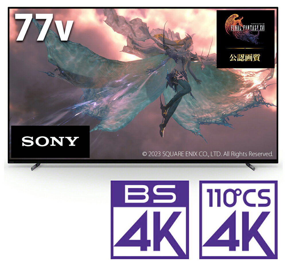 （標準設置料込_Aエリアのみ）テレビ 77型 XRJ-77A80L ソニー 77型 有機ELパネル 地上 BS 110度CSデジタル4Kチューナー内蔵テレビ （別売USB HDD録画対応）Google TV 機能搭載BRAVIA A80Lシリーズ