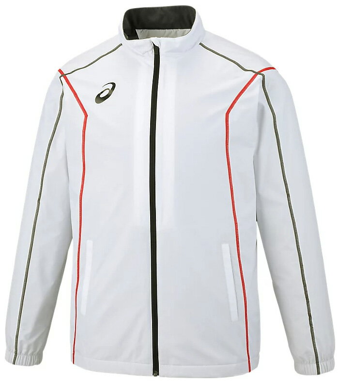 アシックス メンズ 裏トリコットブレーカージャケット(ステッチ/リサイクル素材)（ブリリアントホワイ..