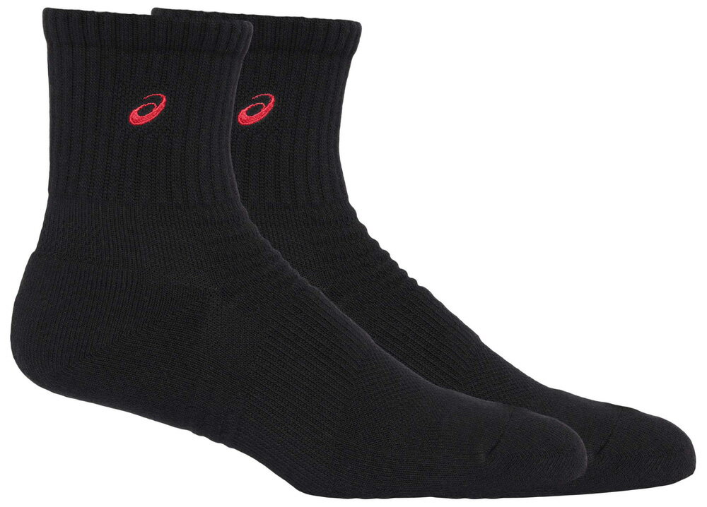 アシックス ソックス18(はき口〜かかとまでの長さ18cm)（パフォーマンスブラック×クラシックレッド・サイズ：S） 3033B871-001-S asics