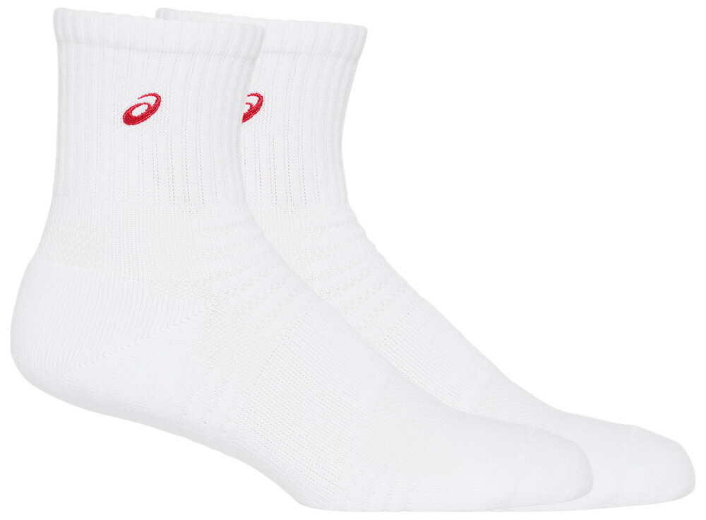 アシックス ソックス18(はき口〜かかとまでの長さ18cm)（ブリリアントホワイト×クラシックレッド・サイズ：L） 3033B871-103-L asics(4.0)