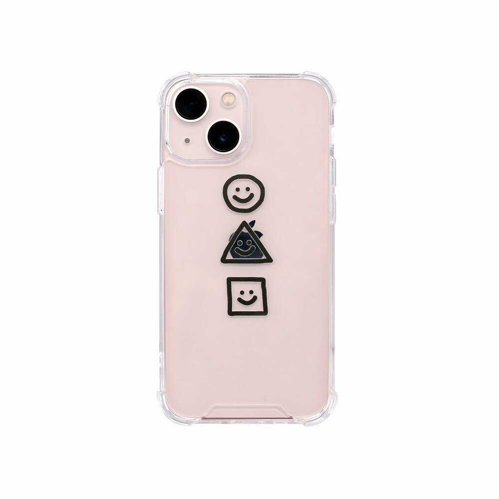 168cm iPhone 13 mini用 ハイブリッドクリアケース（まるさんかくしかく） 1682 ...