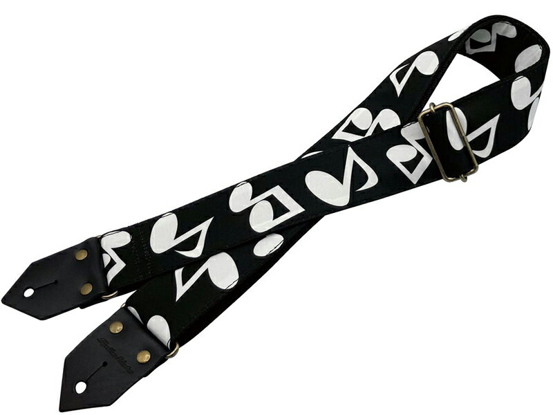 スパイスノート ギターストラップ【The Note（ブラック）】 ES-PTW50N/BKW SPICENOTE