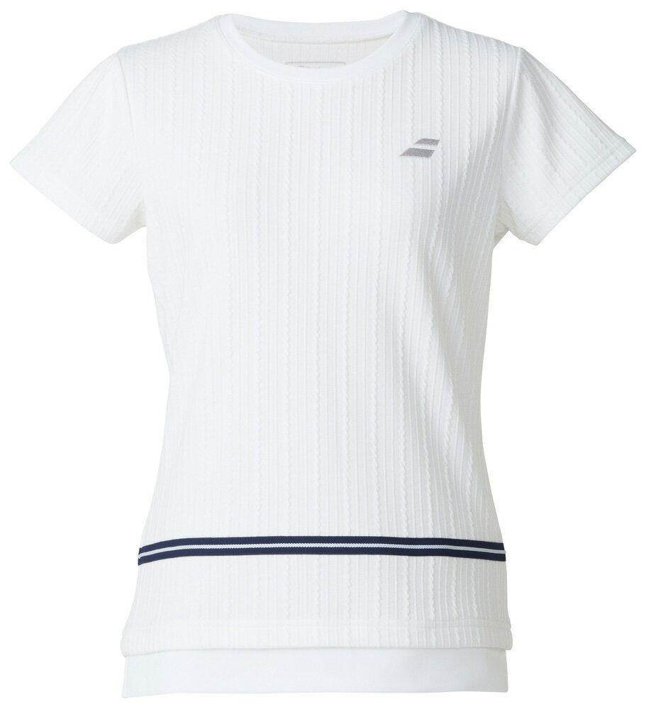 BabolaT(バボラ) レディース ニット半袖シャツ PURE SHORT SLEEVE SHIRT（ホワイト・サイズ：M） BWG5375-WH00-M