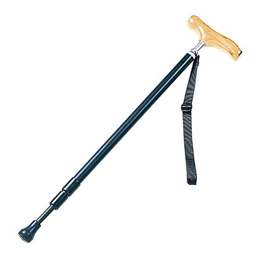 ハタ（HATAS） ウォーキング用伸縮式ステッキ(3段スライド式)（ブラック） HT-35T1805 [HT35T1805]