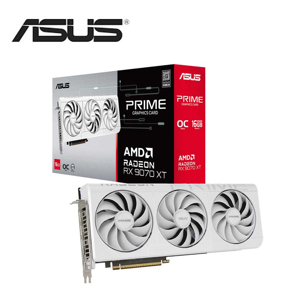 ASUS｜エイスース ASUS Prime Radeon RX 9070 XT White OC Edition 16GB GDDR6 ホワイトカラートリプル..