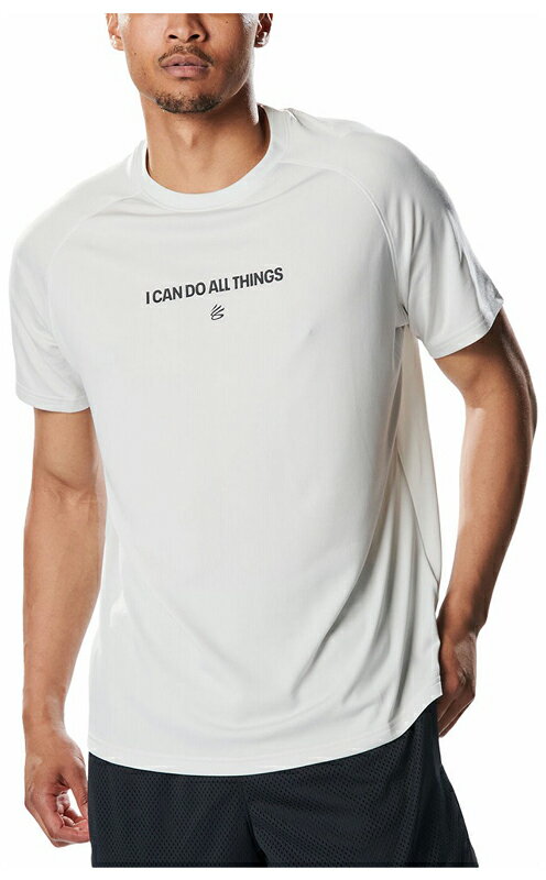 アンダーアーマー メンズ バスケットボール カリー テック ロゴ ショートスリーブ Tシャツ（White Clay/Black・サイズ：LG） DOM-6001284-114-LG UNDER ARMOUR