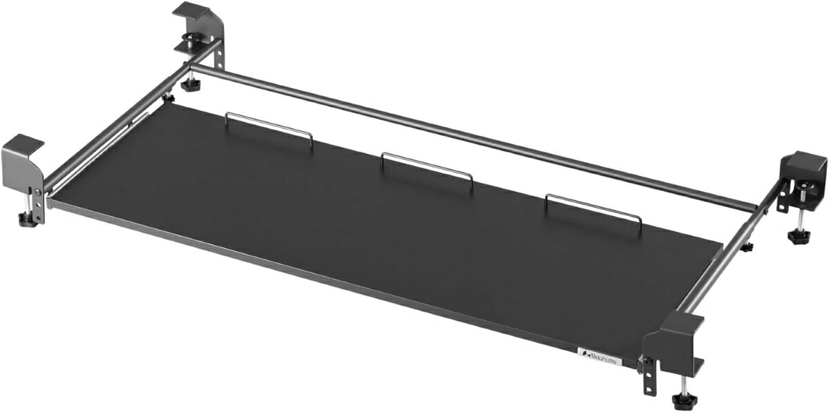 バウヒュッテ 後付キーボードスライダー2 「ワイド」（ブラック・天板 幅100×奥行35cm） Bauhutte 大型キーボードスライダー マウス収納対応 BHP-KN100-BK