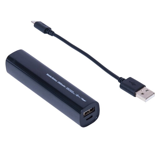ナカバヤシ モバイルバッテリー(USB×1、Micro-USB×1) 2600mAh(ブラック) MB-0158BK ナカバヤシ モバイルバッテリー(USB×1、Micro-USB×1) 2600mAh(ブラック) MB-0158BK